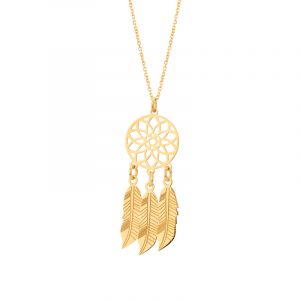Naszyjnik złoty łapacz snów