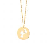 Naszyjnik złoty okrągła blaszka – mama z dzieckiem
