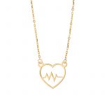 Naszyjnik złoty serce z linią życia
