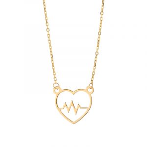 Naszyjnik złoty serce z linią życia