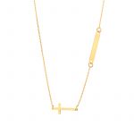 Naszyjnik złoty z blaszką i krzyżykiem