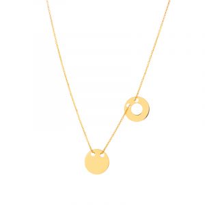 Naszyjnik złoty z blaszką i ringiem