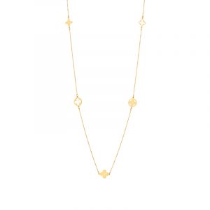 Naszyjnik złoty z motywem roślinnym