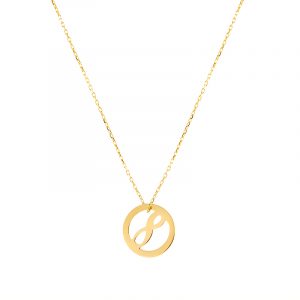 Naszyjnik złoty z nieskończonością w kółku