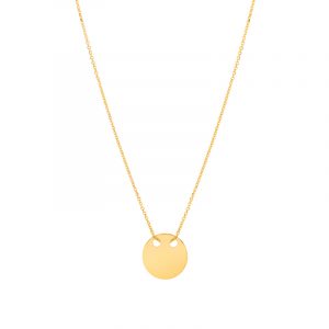 Naszyjnik złoty z okrągłą blaszką