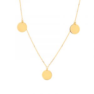 Naszyjnik złoty z okrągłymi blaszkami