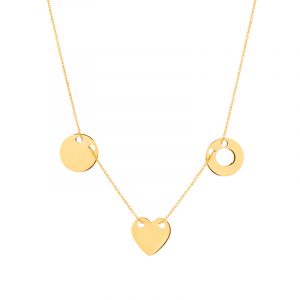 Naszyjnik złoty z trzema elementami