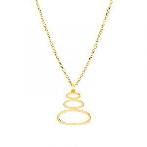 Naszyjnik złoty z trzema połączonymi okręgami