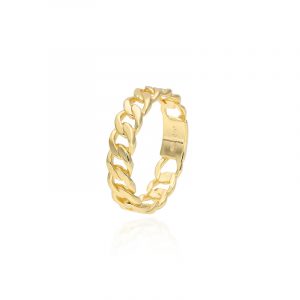Pierścionek pozłacany ażurowe ogniwka