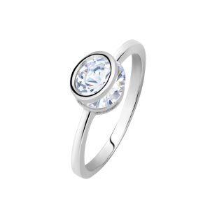 Pierścionek srebrny z cyrkonią