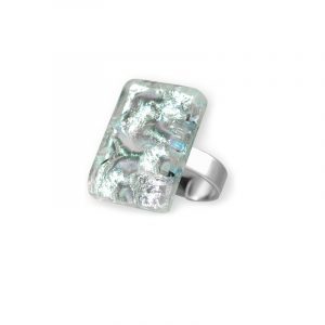 Pierścionek srebrny ze szkłem weneckim