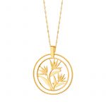 Zawieszka pozłacana motyw roślinny