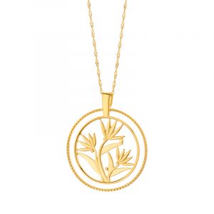 Zawieszka pozłacana motyw roślinny