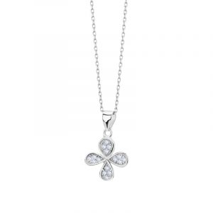 Zawieszka srebrna koniczyna z cyrkoniami