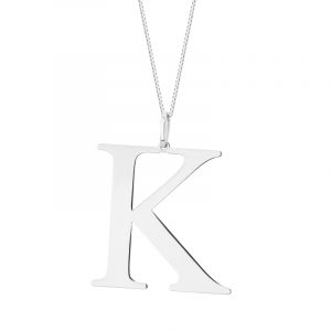 Zawieszka srebrna litera K – 3 cm