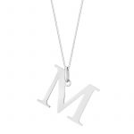 Zawieszka srebrna litera M – 2 cm
