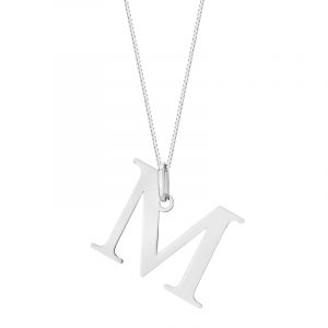 Zawieszka srebrna litera M – 2 cm