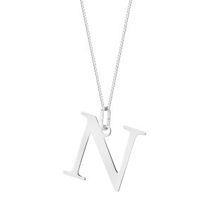 Zawieszka srebrna litera N – 2 cm
