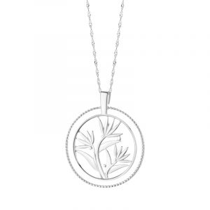 Zawieszka srebrna motyw roślinny