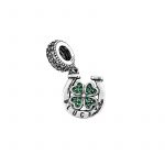 Zawieszka srebrna z koniczyną charms