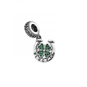 Zawieszka srebrna z koniczyną charms