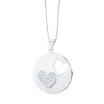 Zawieszka srebrna z motywem serca z cyrkoniami