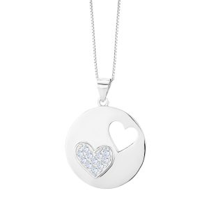 Zawieszka srebrna z motywem serca z cyrkoniami