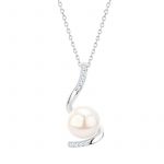 Zawieszka srebrna z perłą i cyrkoniami