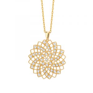 Zawieszka złota ażur z cyrkoniami