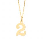 Zawieszka złota cyfra 2 – 2 cm