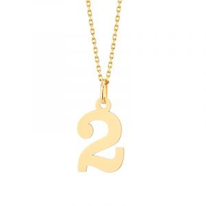 Zawieszka złota cyfra 2 – 2 cm