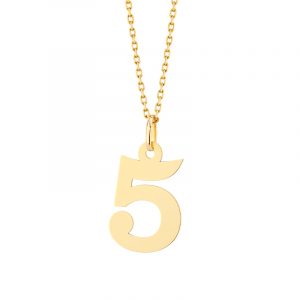 Zawieszka złota cyfra 5 – 2 cm