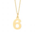 Zawieszka złota cyfra 6 – 2 cm