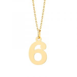 Zawieszka złota cyfra 6 – 2 cm