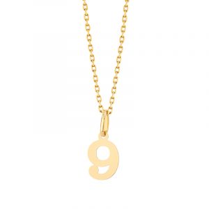 Zawieszka złota cyfra 9 – 1 cm