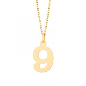 Zawieszka złota cyfra 9 – 2 cm