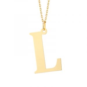 Zawieszka złota litera L – 3 cm