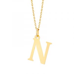 Zawieszka złota litera N – 2 cm