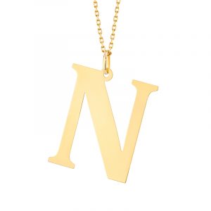 Zawieszka złota litera N – 3 cm
