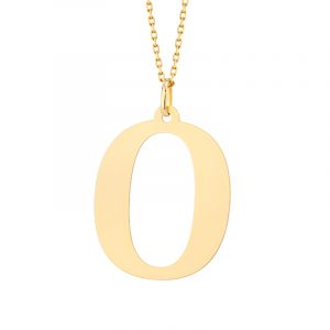 Zawieszka złota litera O – 3 cm