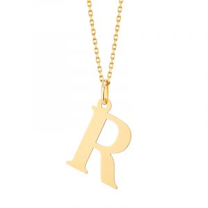 Zawieszka złota litera R – 2 cm