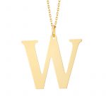 Zawieszka złota litera W – 3 cm