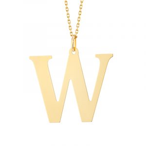 Zawieszka złota litera W – 3 cm