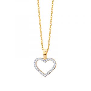 Zawieszka złota serce z cyrkoniami