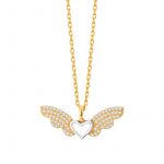 Zawieszka złota serce ze skrzydłami