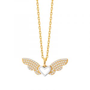 Zawieszka złota serce ze skrzydłami