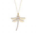 Zawieszka złota ważka z cyrkoniami