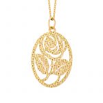 Zawieszka złota z motywem roślinnym – Róża