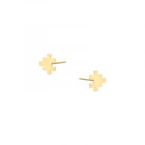 Kolczyki złote puzzle