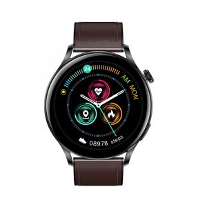 Smartwatch Garett Men Elegance RT ciemny brąz skór